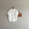 Retro Hong Kong-style short-sleeved shirt for women 2026 summer new style, stylish and versatile white shirt, loose bat sleeve collar top 103641817 Specification image